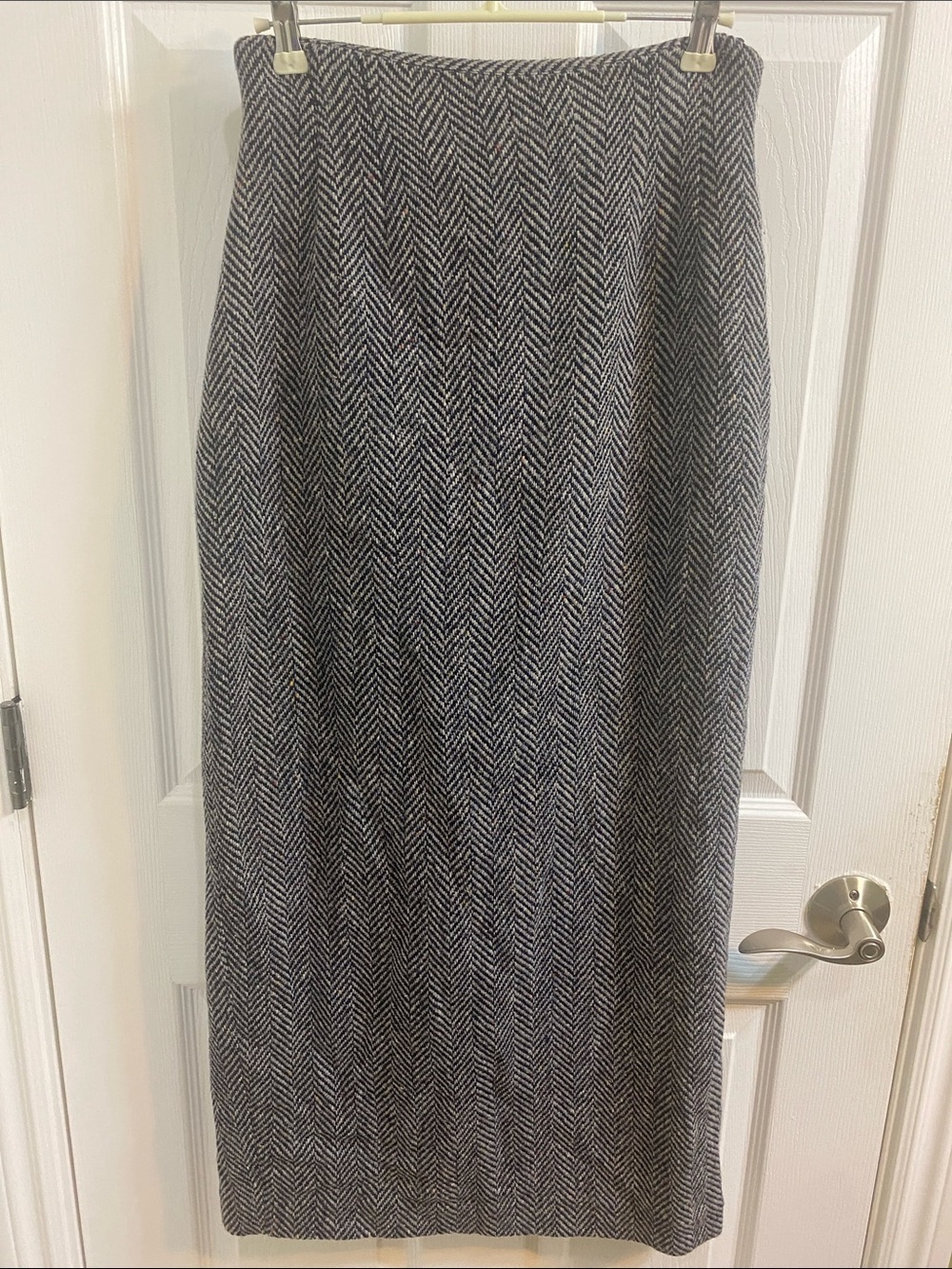 Vintage Valerie Stevens Wool Blend Herringbone Maxi Pencil Skirt Women’s Size 4